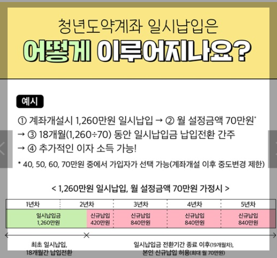 청년도약계좌 일시납입 방법