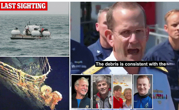  타이타닉 잠수정, 폭발로 탑승자 5명 전원 사망 VIDEO: Titanic submersible: five Titan passengers are dead confirms US Coast Guard