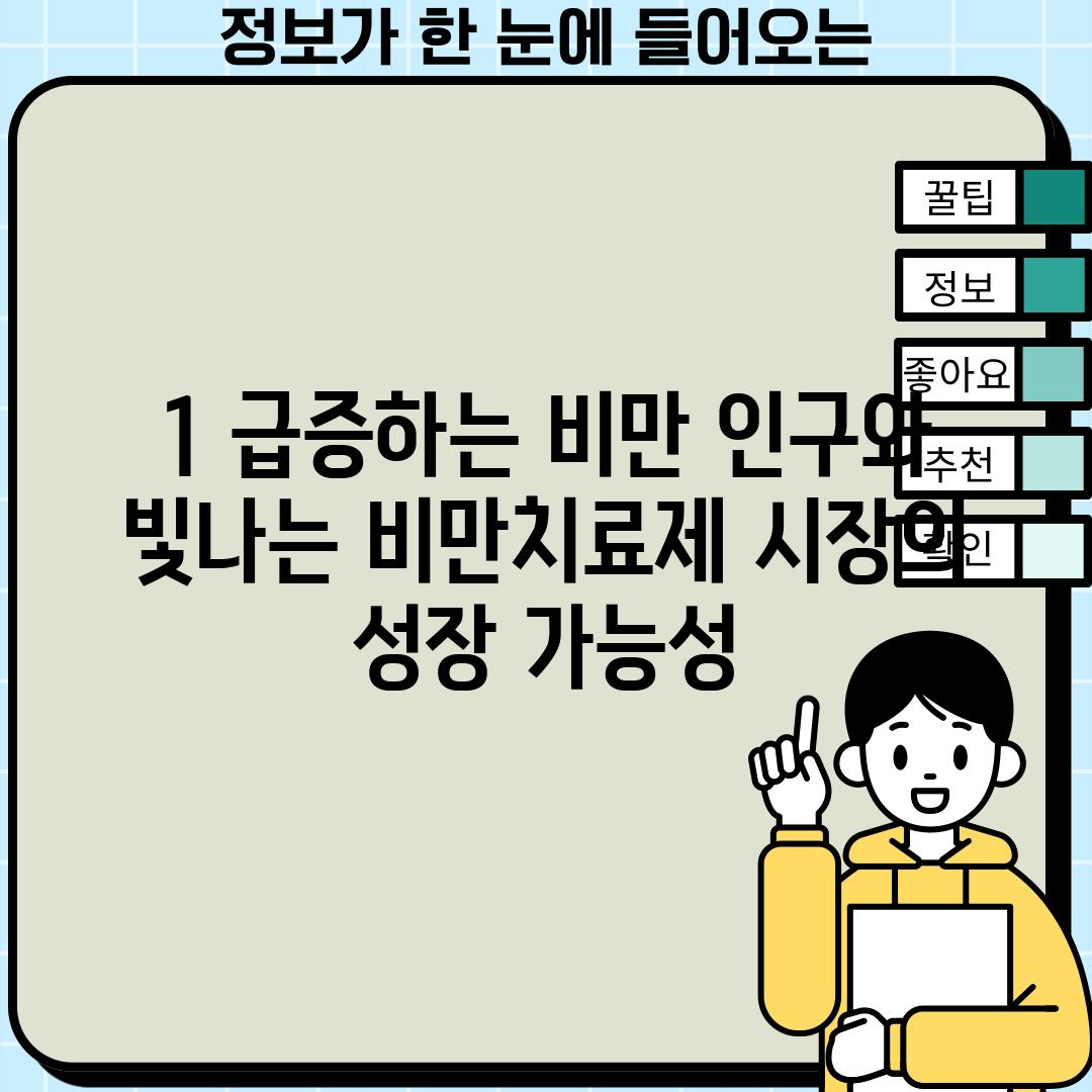 1. 급증하는 비만 인구와 빛나는 비만치료제 시장의 성장 가능성