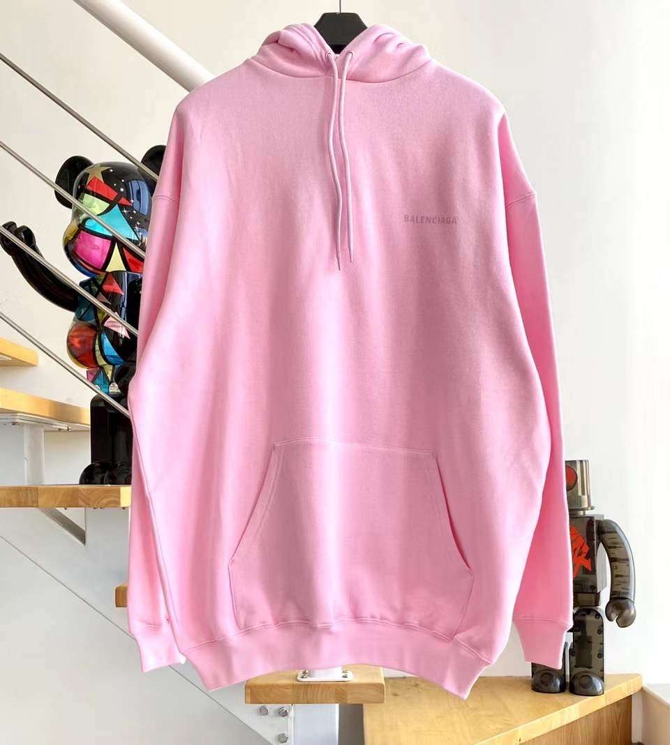  [BALENCIAGA] 발렌시아가 빈티지 로고 미디움 핏 핑크 스웨트 셔츠 후드 티셔츠
