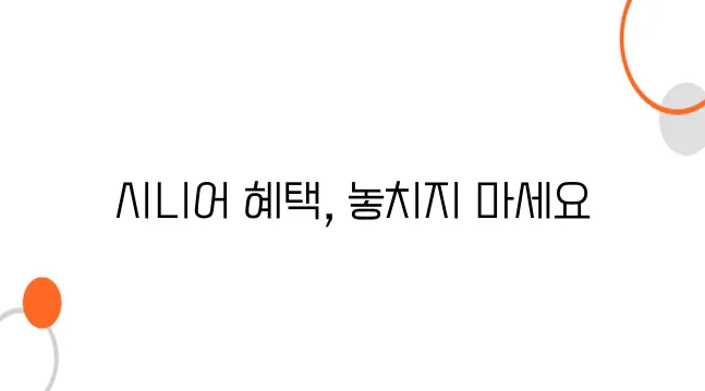 시니어 동행 혜택, 지금 바로 확인하세요!