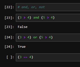 Python 2) Anaconda prompt 논리 연산자