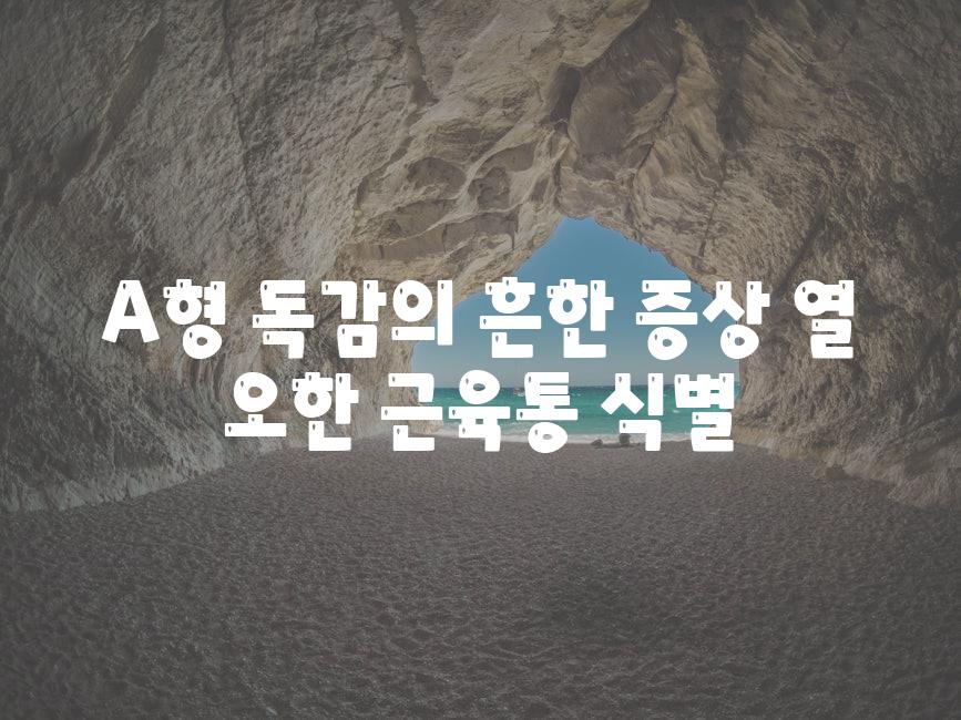 A형 독감의 흔한 증상 열 오한 근육통 확인