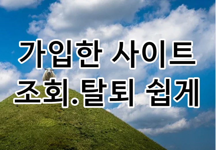  가입한 사이트 조회 및 사이트 탈퇴 초간단 팁