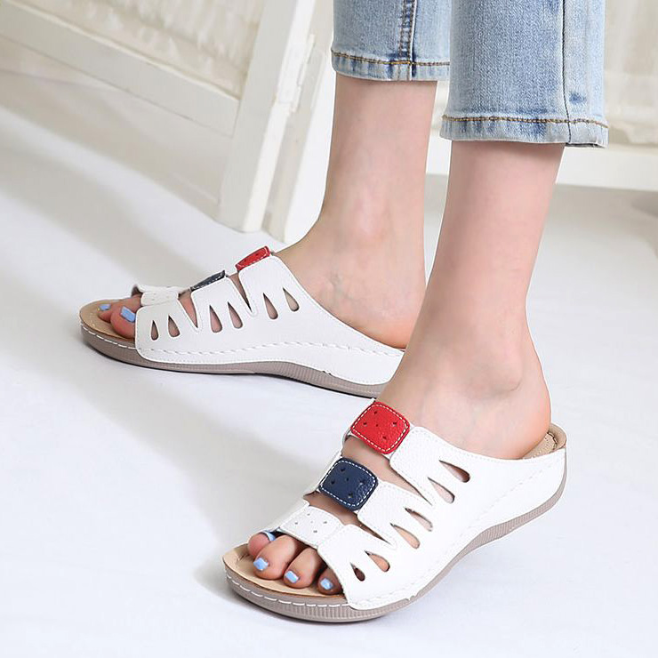  트리플 컬러콤비 펀칭 4cm 슬리퍼