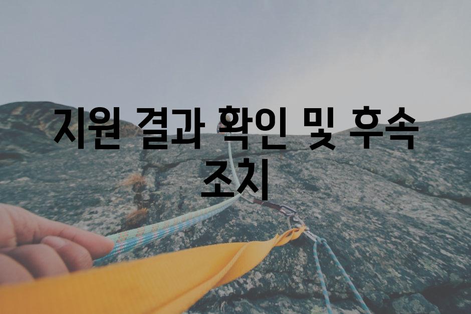 지원 결과 확인 및 후속 조치