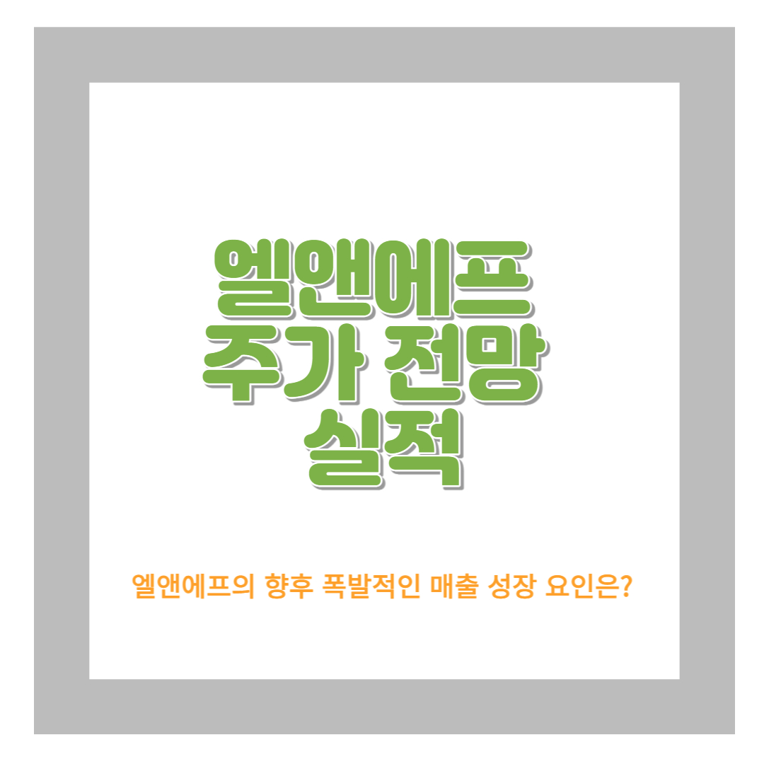  엘앤에프 주가 전망 및 실적 그리고 목표주가