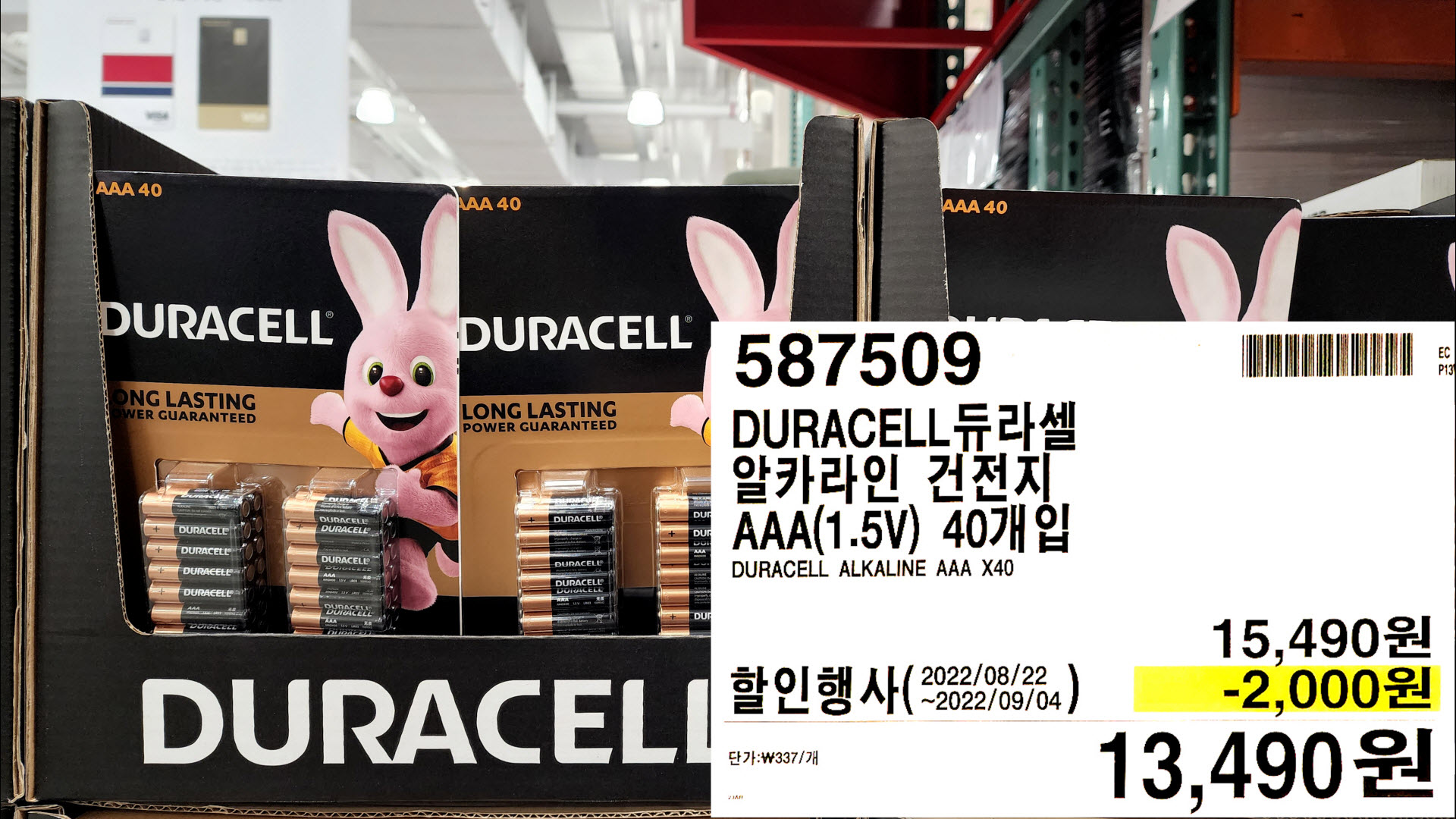 DURACELL듀라셀
알카라인 건전지
AAA(1.5V) 40개입
DURACELL ALKALINE AAA X40
13,490원