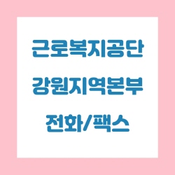  근로복지공단 강원지역본부 전화번호 , 팩스번호