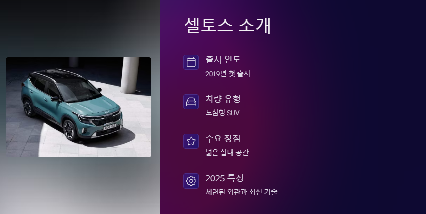 2025 기아 셀토스 소개 사진