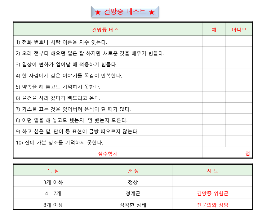  치매예방교육