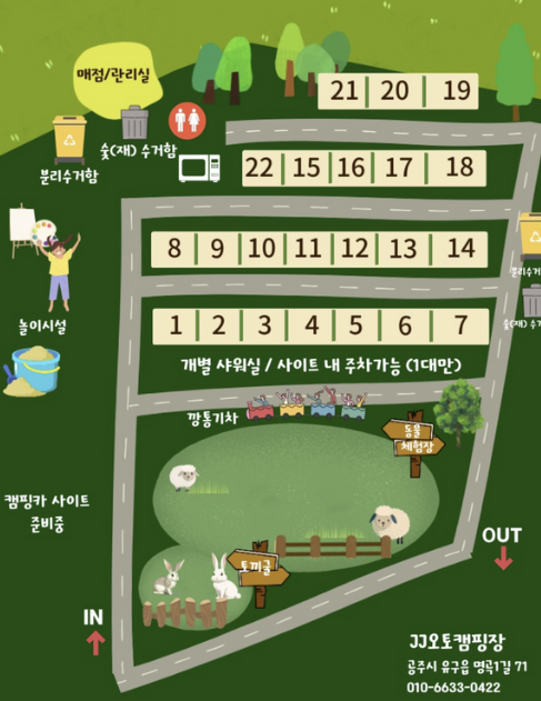제이제이오토캠핑장 사이트