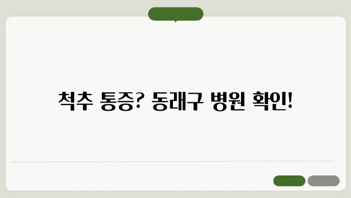 부산 동래구 척추관절병원 (정형외과, 신경외과) 리스트