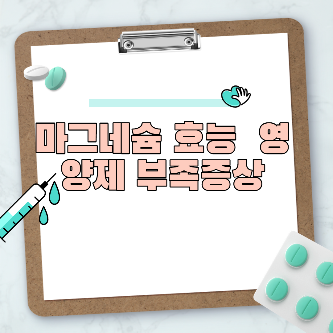  마그네슘 효능  영양제 부족증상