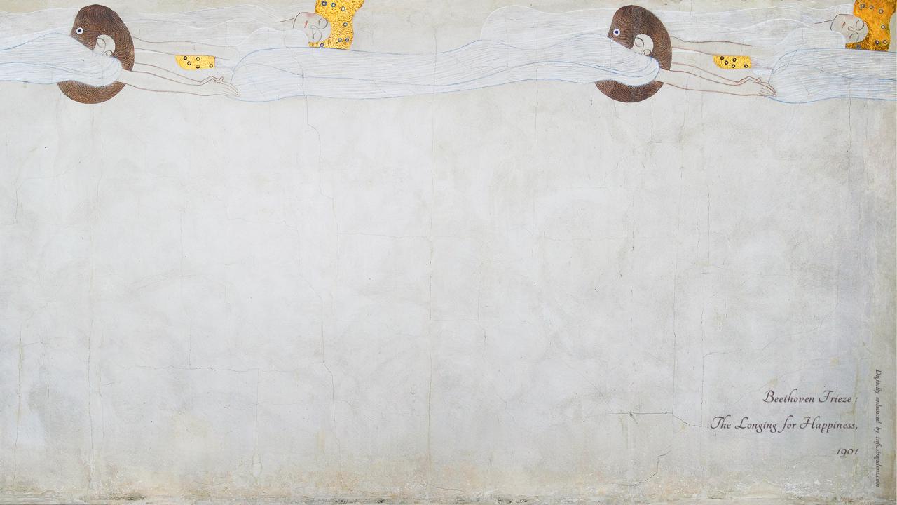 01 베토벤 프리즈&#44; 행복에 대한 염원 C - Gustav Klimt 클림트배경화면