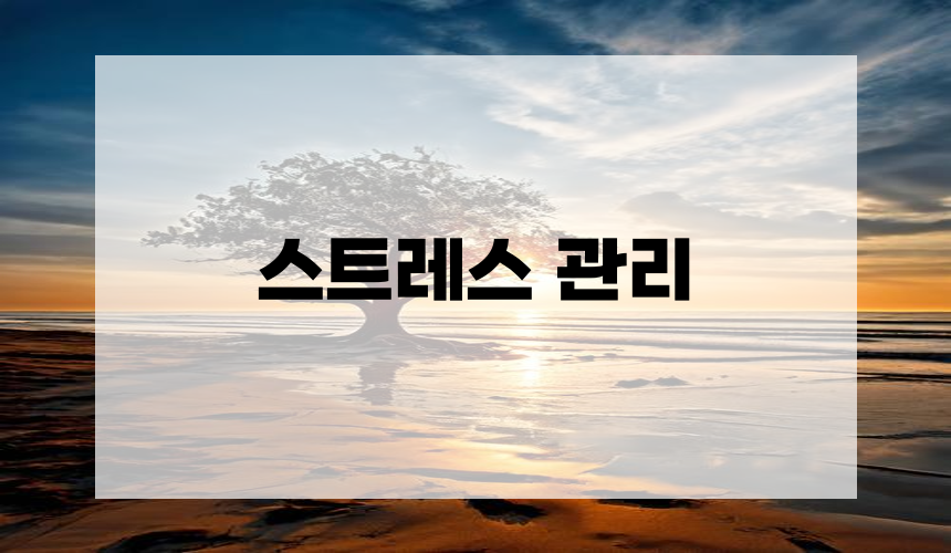 7. 스트레스 관리