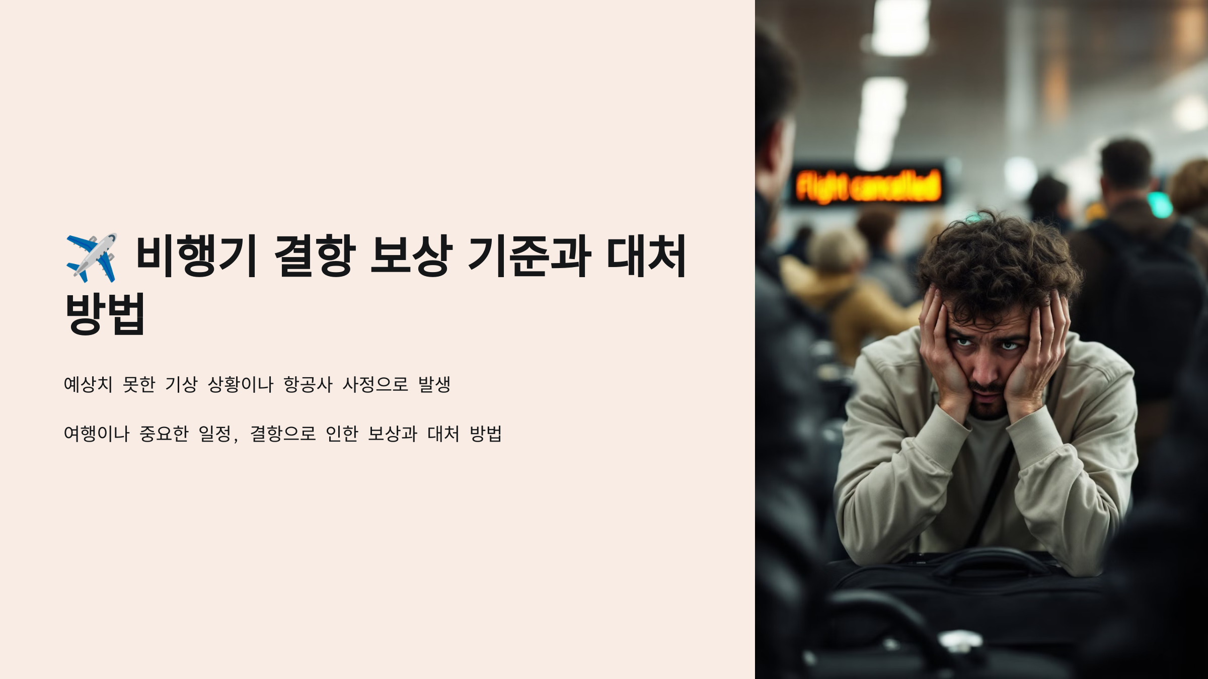 ✈️ 비행기 결항 보상 기준과 대처방법