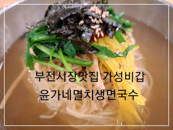  부전시장맛집 가성비갑 윤가네멸치생면국수 탱글탱글쫄깃쫄깃