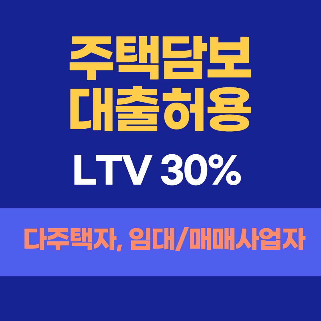  다주택자 규제지역내 : 주택담보대출 허용(LTV 30%)