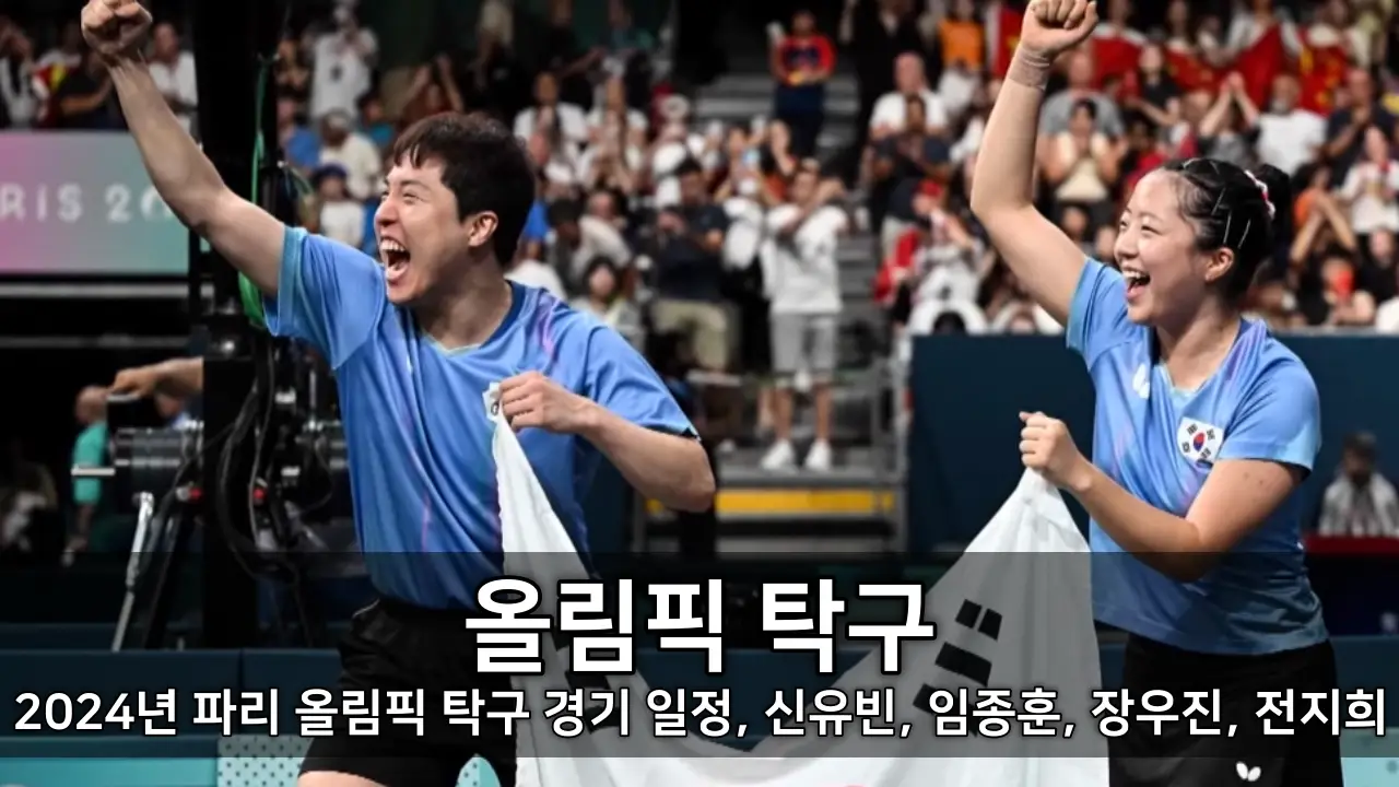 올림픽 탁구 - 2024년 파리 올림픽 탁구 경기 일정, 신유빈, 임종훈, 장우진, 전지희