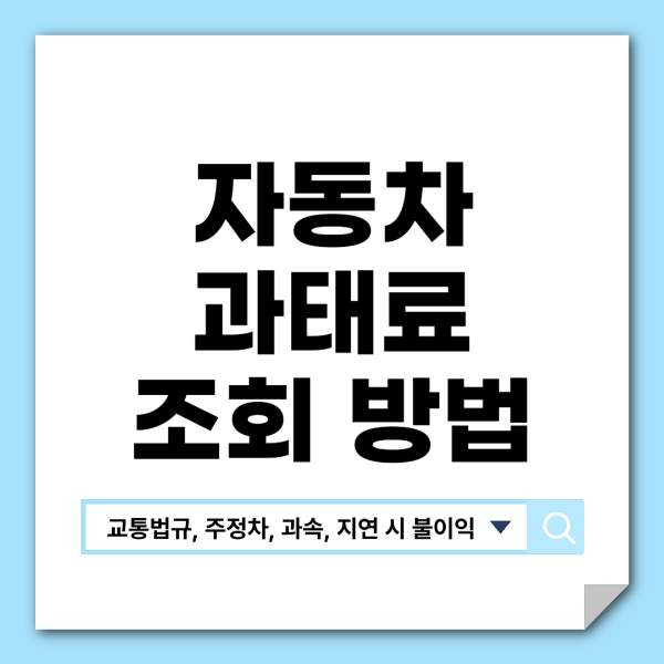 자동차 과태료 조회 방법, 교통범칙금 주정차 과속 위반