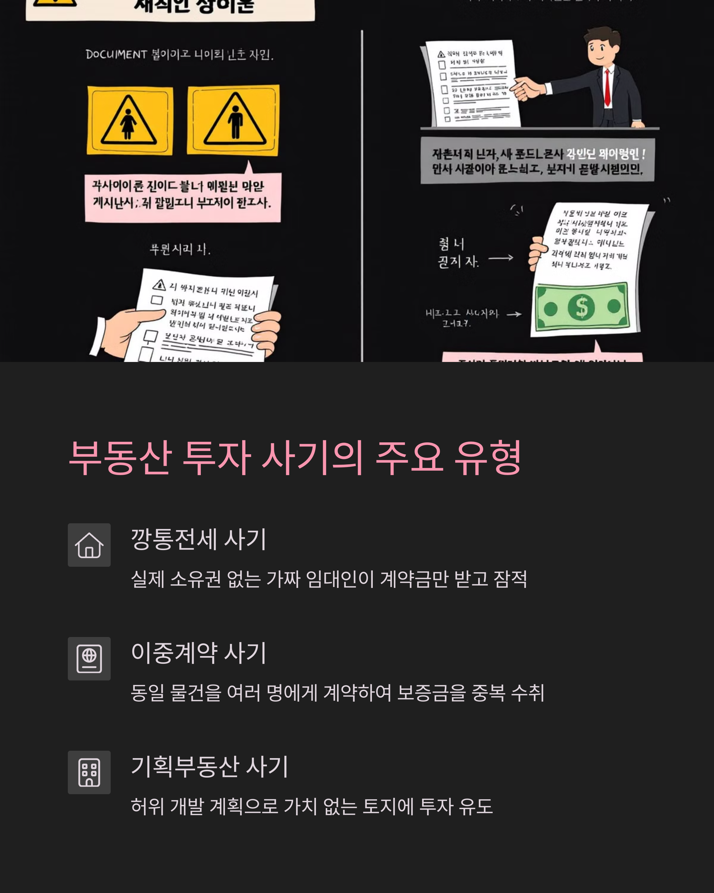 &lt;img src=&quot;1-부동산-투자-사기의-주요-유형.jpg&quot; alt=&quot;1. 부동산 투자 사기의 주요 유형 이미지&quot; /&gt;