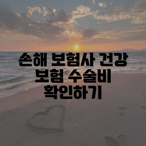 손해 보험사 건강 보험 수술비 확인하기