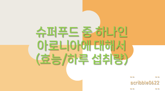  슈퍼푸드 중 하나인 아로니아에 대해서(효능/하루 섭취량)