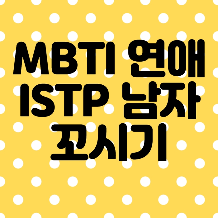 MBTI 연애 ISTP 남자 꼬시기 라고 적혀있는 안내문구