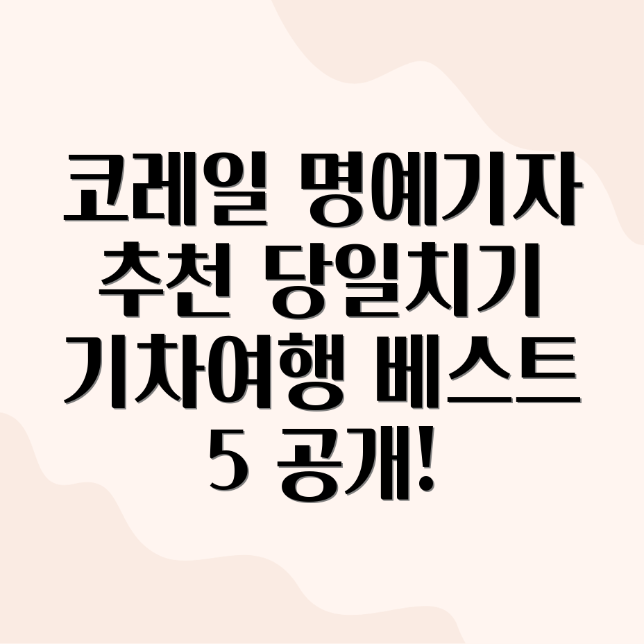 당일치기 기차 여행