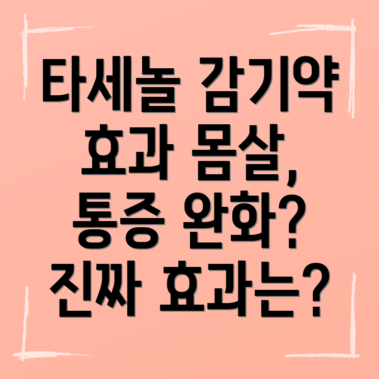 타세놀 감기약 효과