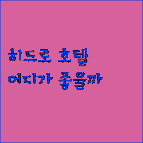 런던 여행, 히드로 공항 호텔 어디가