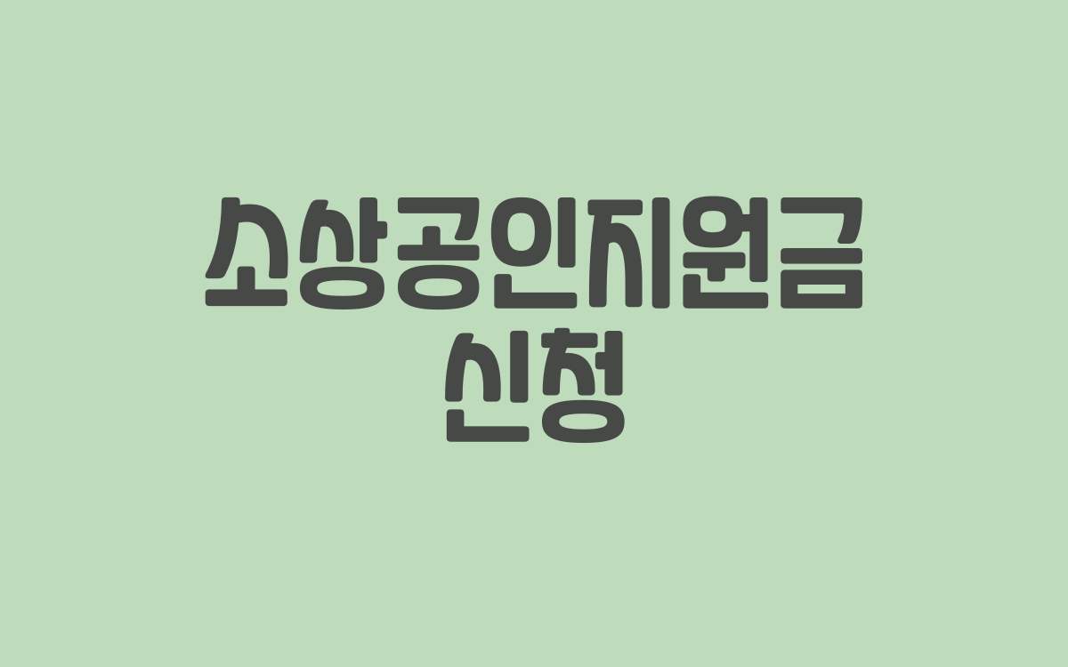  소상공인지원금 신청