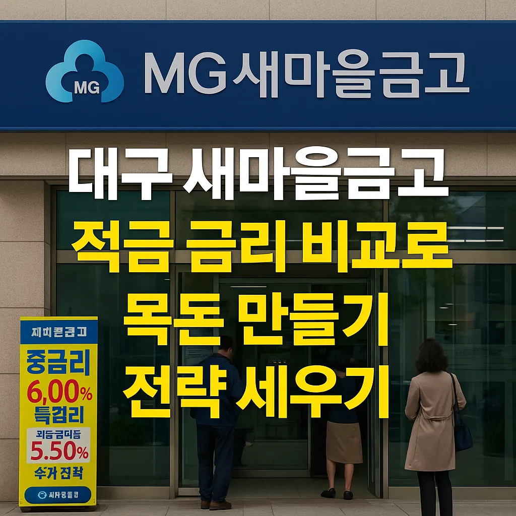 대구 새마을금고 적금 금리 비교로 목돈 만들기 전략 세우기
