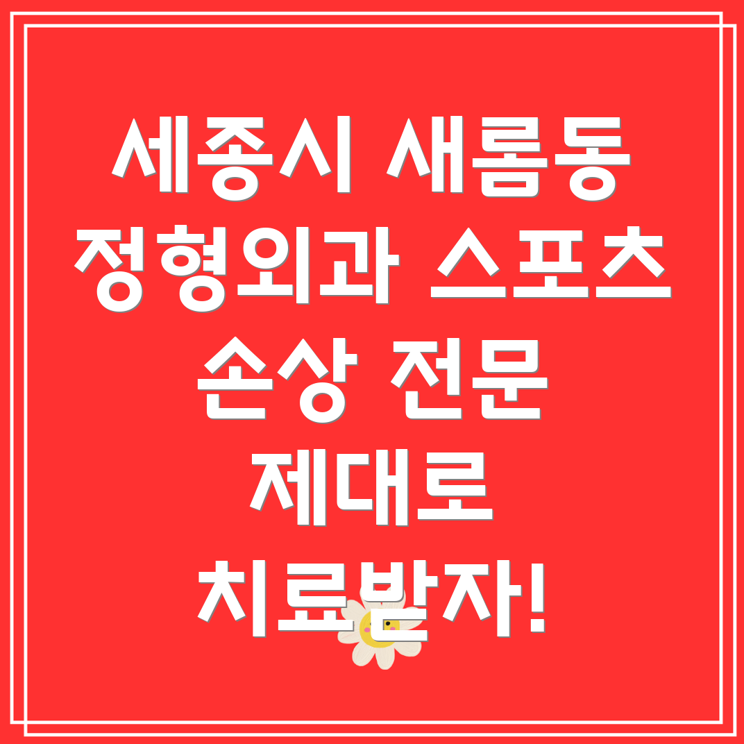 세종시 새롬동 스포츠 손상 치료