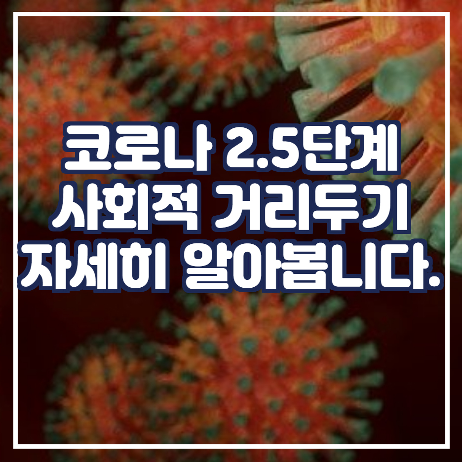  코로나 2.5단계 시작일 기준 학원 결혼식 헬스장 등 정리
