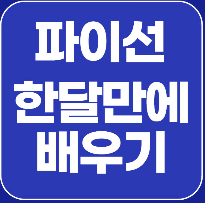  파이선 학원에서 한달만에 배우기