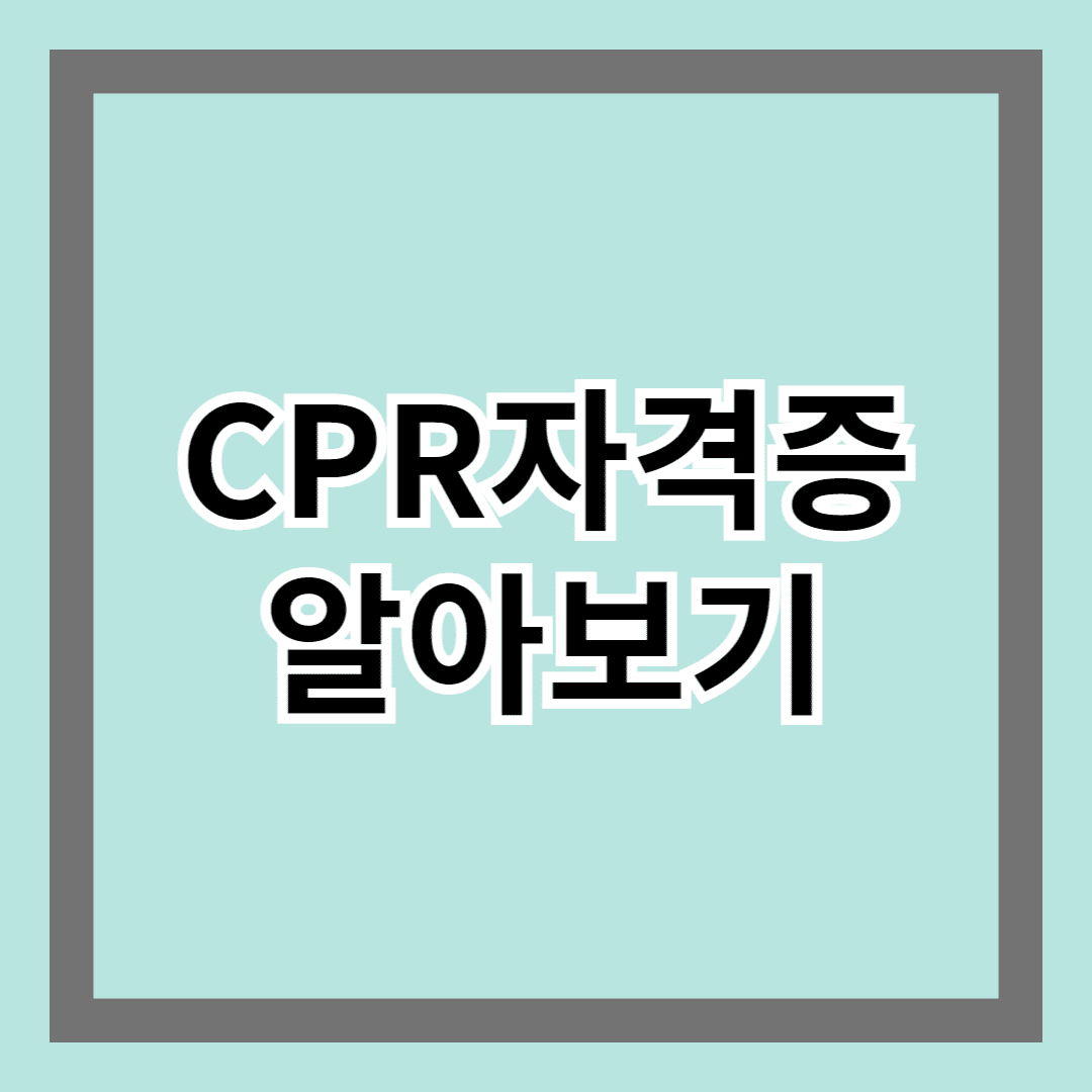 CPR자격증 알아보기 : 생명을 구하는 필수 자격