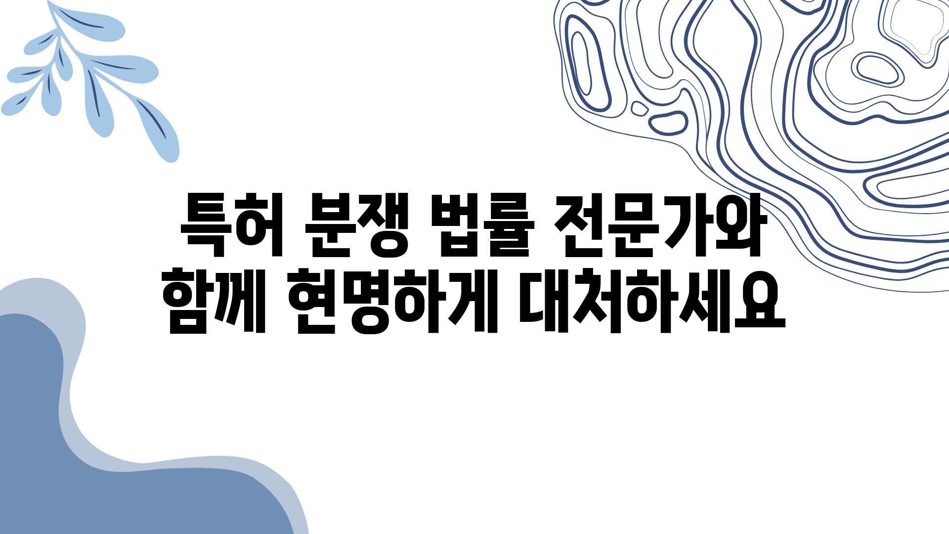 특허 분쟁 법률 전문가와 함께 현명하게 대처하세요