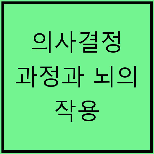 의사결정 과정과 뇌의 작용