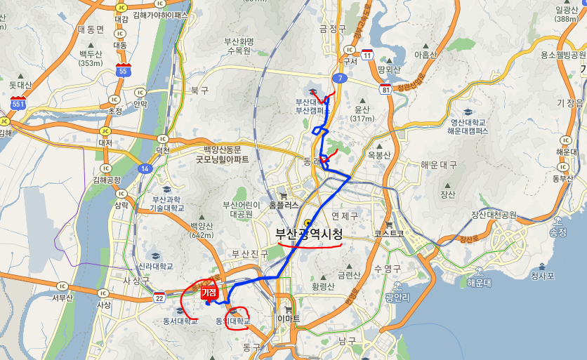  부산 110-1번버스 노선, 시간표 :: 가야벽산APT, 부전시장, 부산대