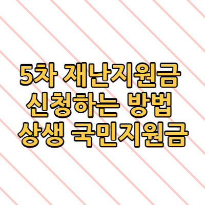  5차 재난지원금 신청하는 방법 상생 국민지원금(+모든 내용 총정리 이거 하나만 보면 정리가능)