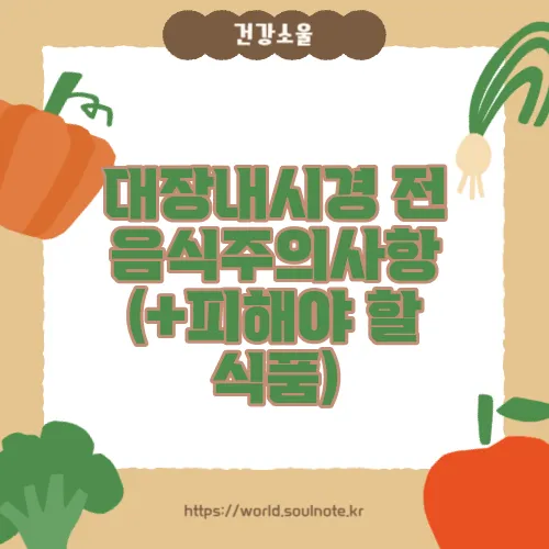 대장내시경 전 음식주의사항 (+피해야 할 식품)