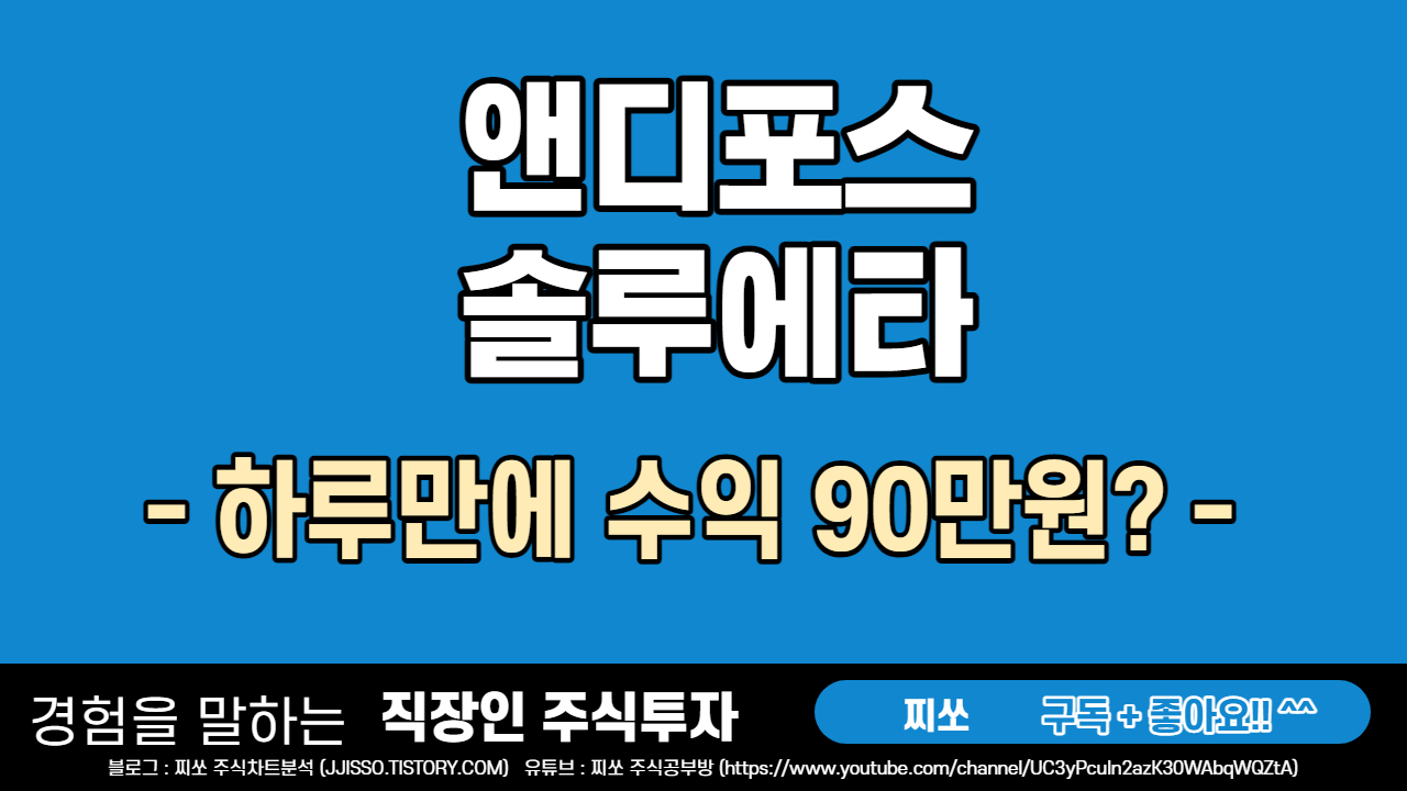 앤디포스, 솔루에타 수익 90만원 감사합니다.