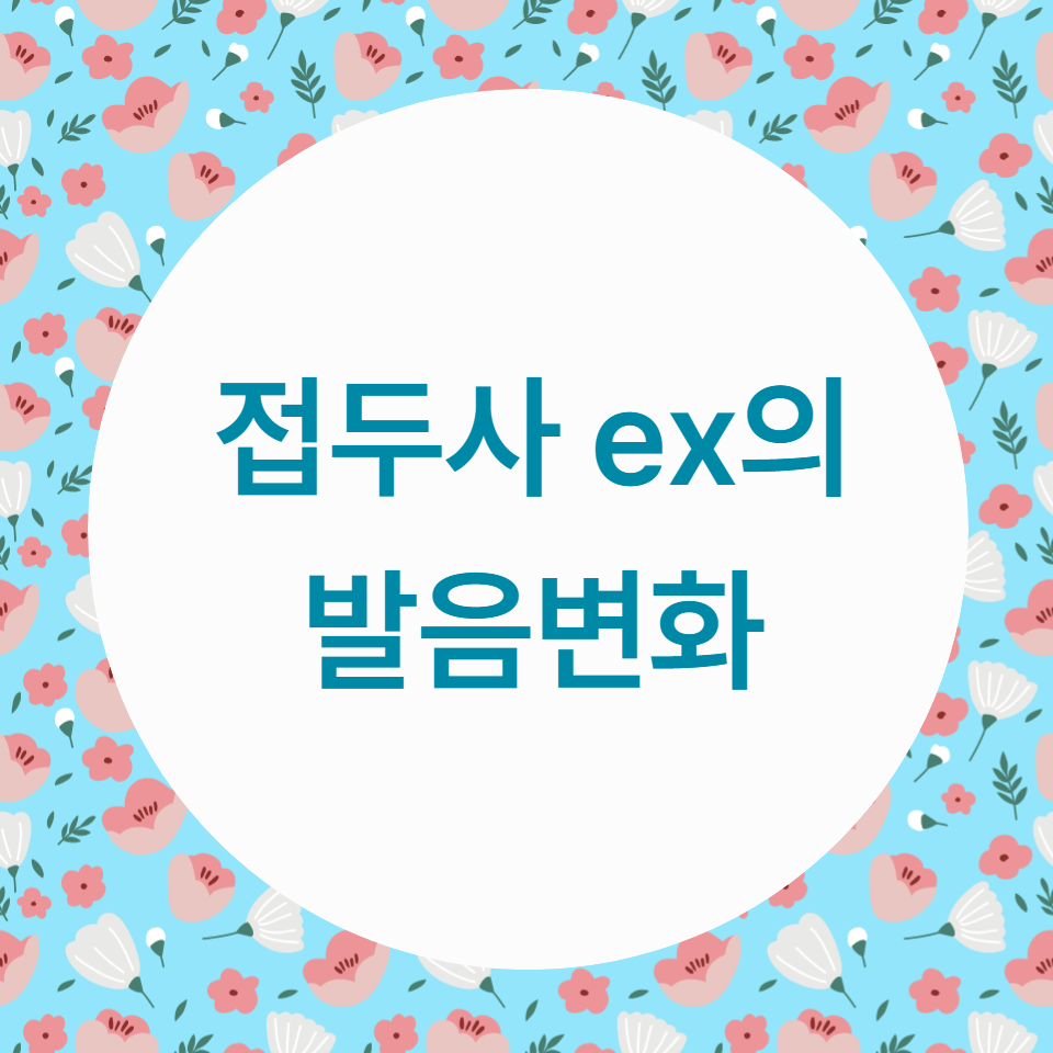  [블로그] 접두사 ex의 발음을 알아보자