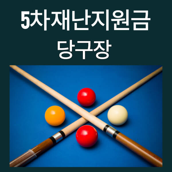 5차 재난지원금 사용처 당구장 사진