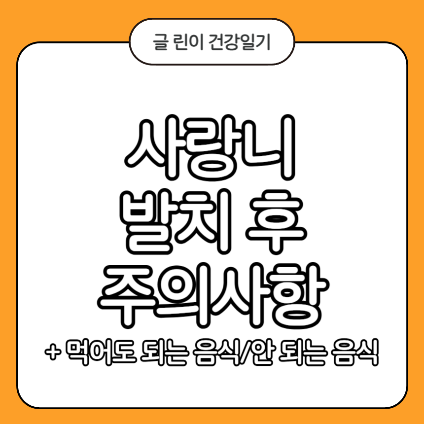 사랑니 발치 후 주의사항