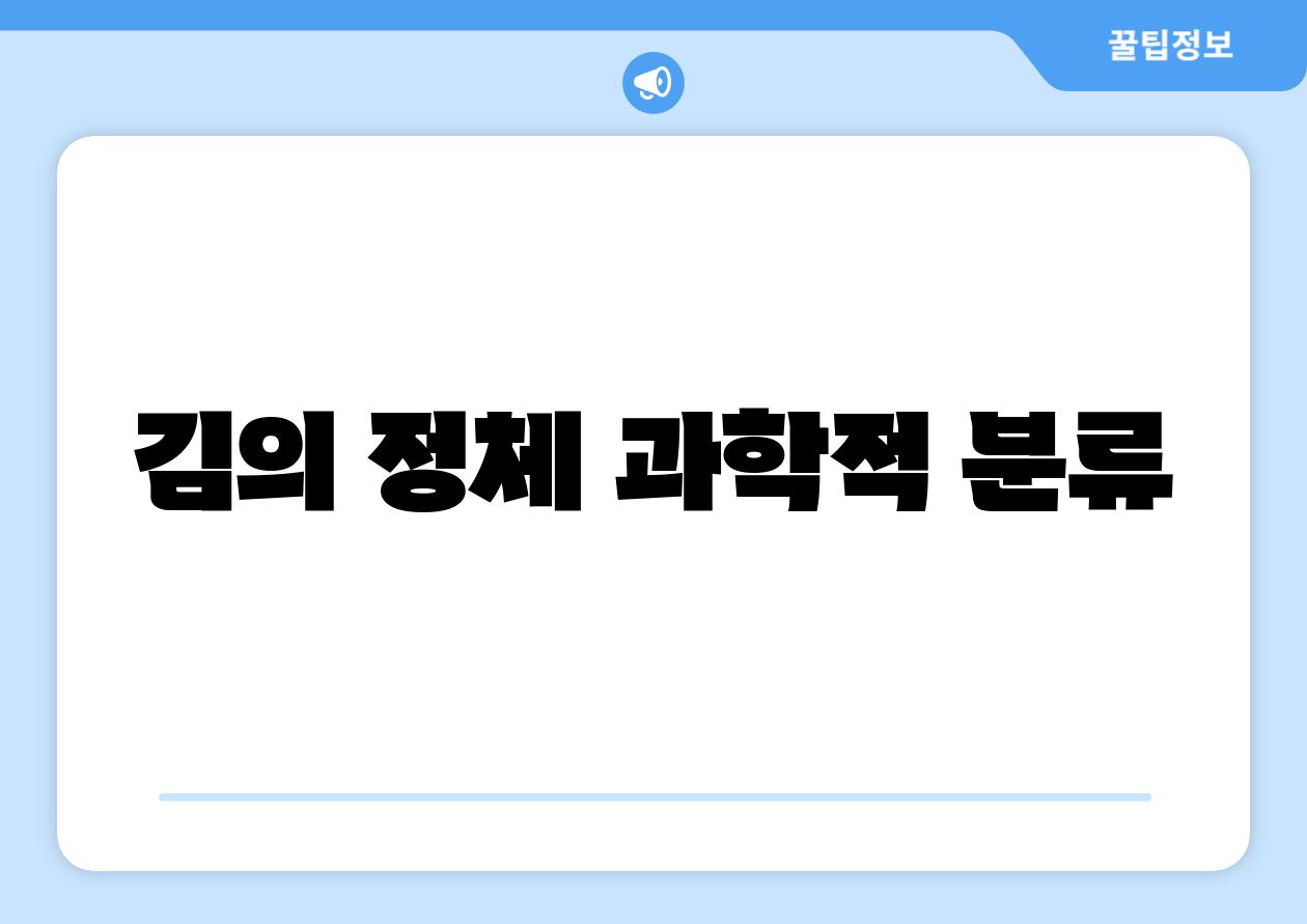 김의 정체 과학적 분류