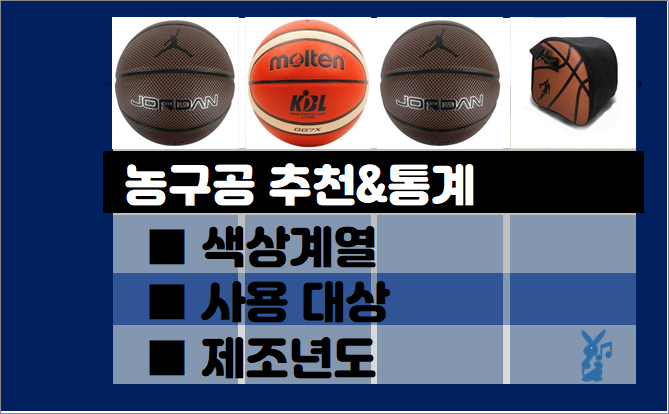  농구공 추천 순위- 실사용자 통계, 추천 제품별 (2021년 3월)