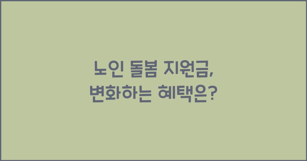 노인 돌봄 지원금